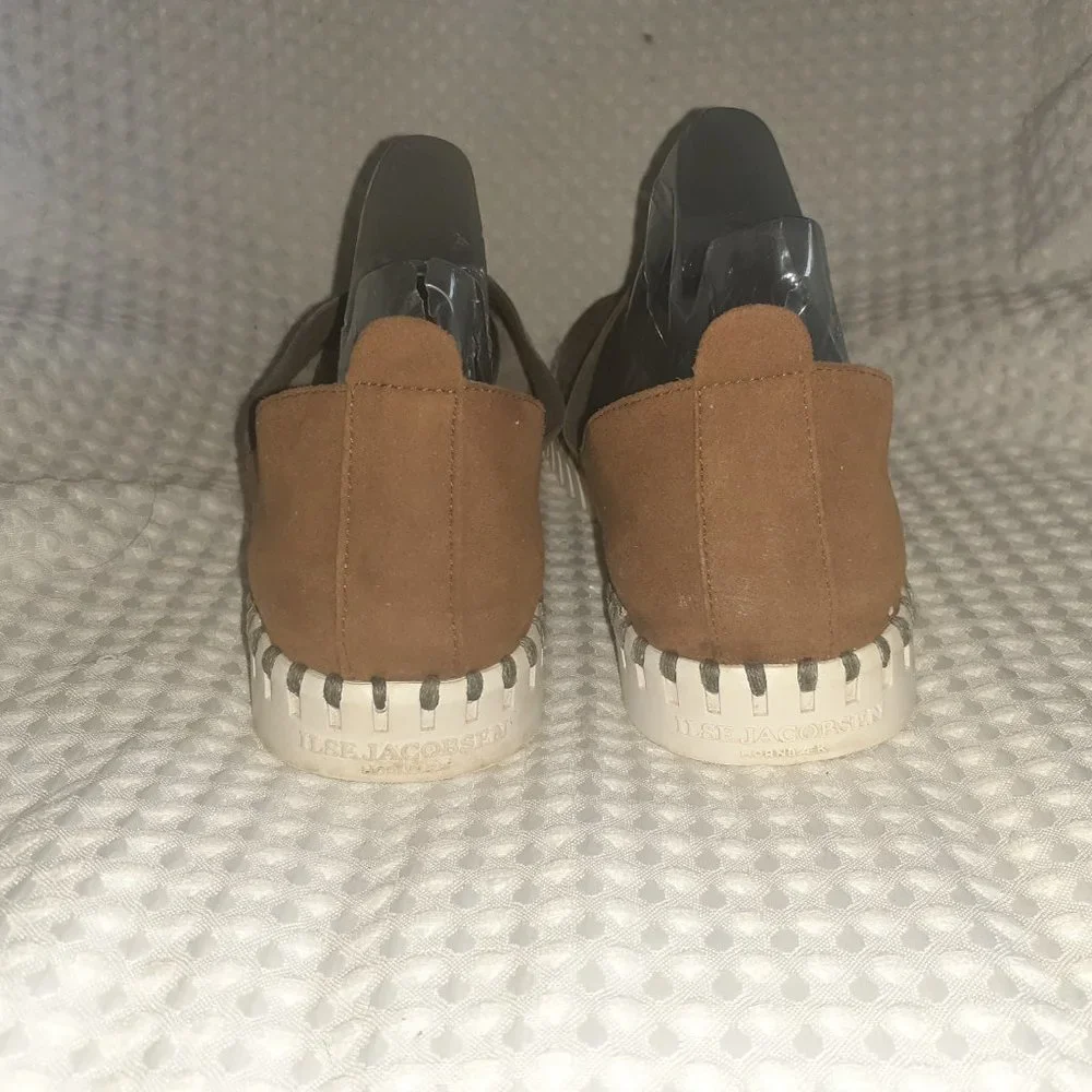 ILSE JACOBSON-Tulip 3565-Deep Olive/Tan Brown Suede/Nubuck-Sz 40/9.5-Excellent